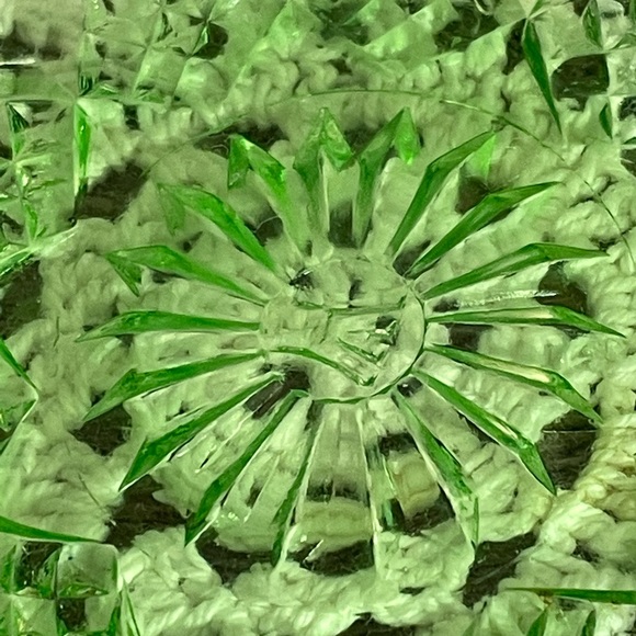 Little Uranium Glass Faceted Bowl - Picture 7 of 8